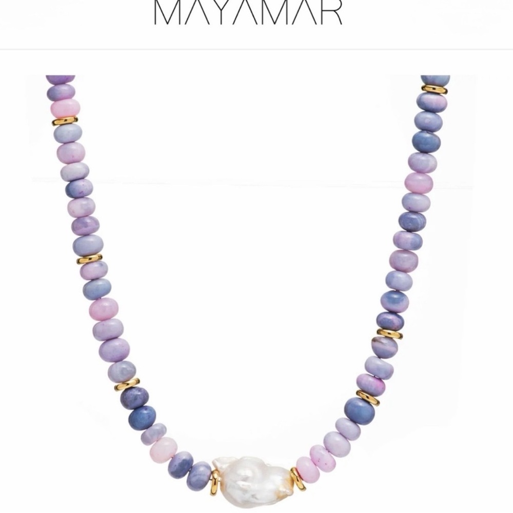 Purple Opal, Baroque Pearl Necklace by: Mayamar